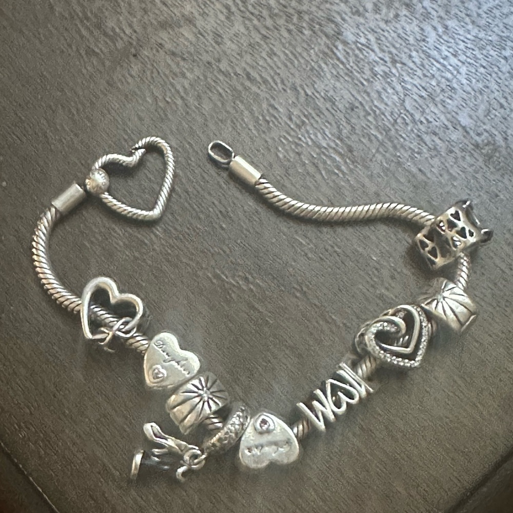 Pandora (?) or similar styled bracelet with charms (estate sale)